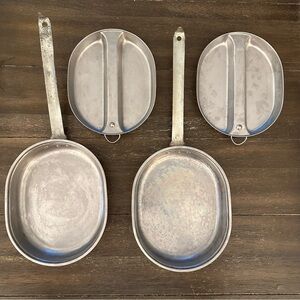Two World War II US Military 1944 Mess Kits